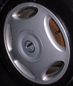98-00 LEXUS LS400 16x7 Broad Face with 5 Oval Slots B SILVER PAINTED