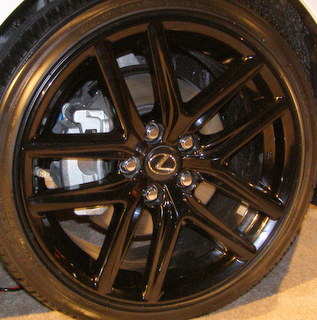 14-17 LEXUS IS250/IS300/IS350 CRAFTED LINE 18x8 Angular Contoured 5 V-Spoke A US GLOSS BLACK FRONT