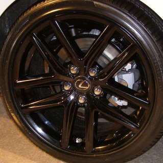 14-17 LEXUS IS250/IS350 CRAFTED LINE 18x8.5 Angular Contoured 5 V-Spoke A US GLOSS BLACK REAR