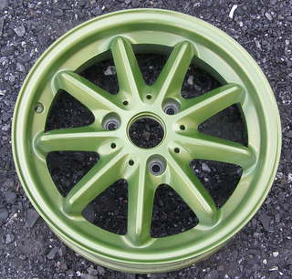 15-17 SMART FOR TWO ELECTRIC 15x4.5 Soft Thin Convex 9 Spoke 451 CH - GREEN FRONT