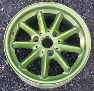15-17 SMART FOR TWO ELECTRIC 15x5.5 Soft Thin Convex 9 Spoke 451 CH - GREEN REAR