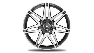 18 MERCEDES GT S 19x10 AMG Angular Double 7 Spoke 218 CH - MC/GREY FRONT